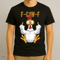 F-Caw-F Rooster Meme Middle Finger Chicken Funny T-Shirt thumb 3