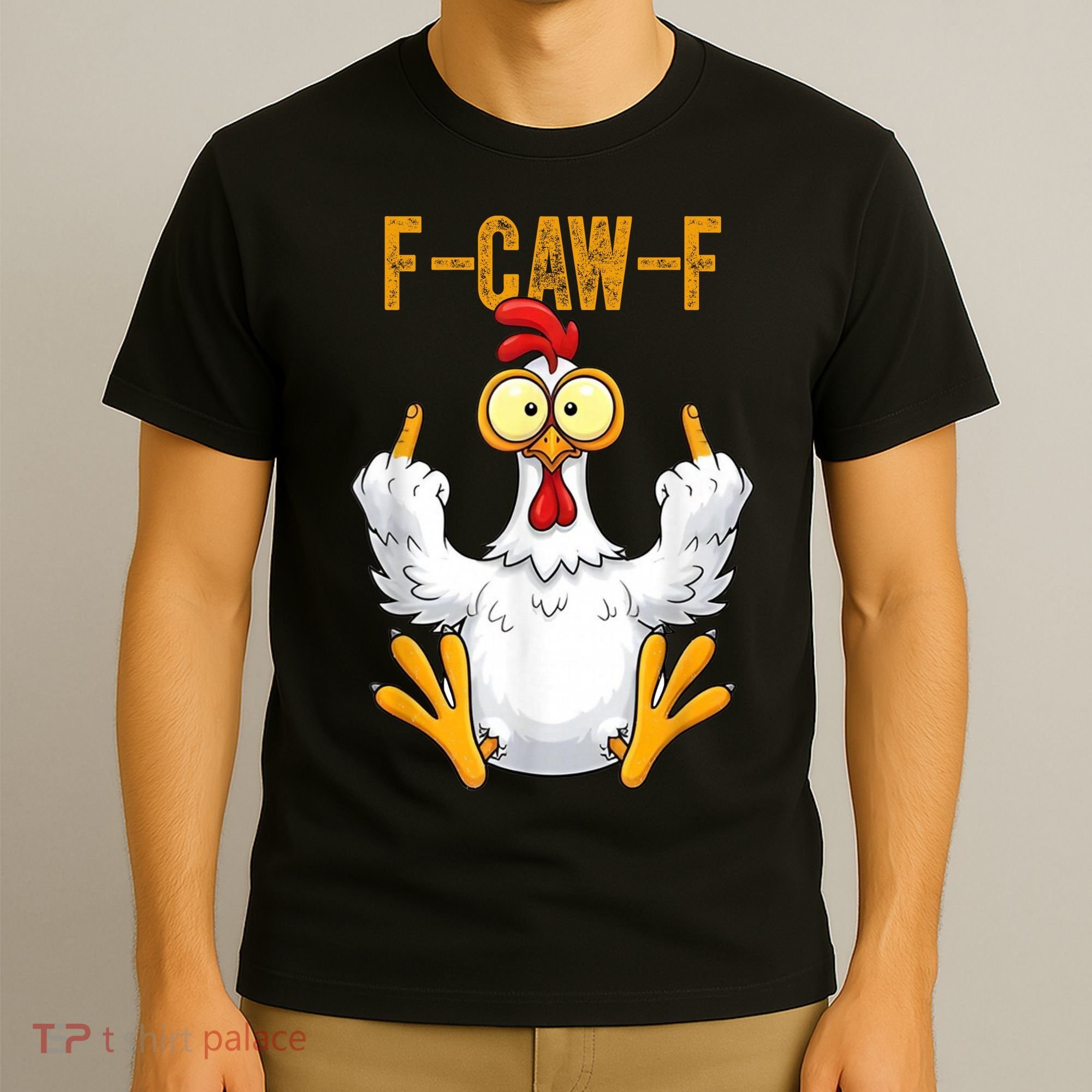 F-Caw-F Rooster Meme Middle Finger Chicken Funny T-Shirt