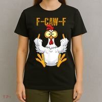 F-Caw-F Rooster Meme Middle Finger Chicken Funny T-Shirt thumb 4