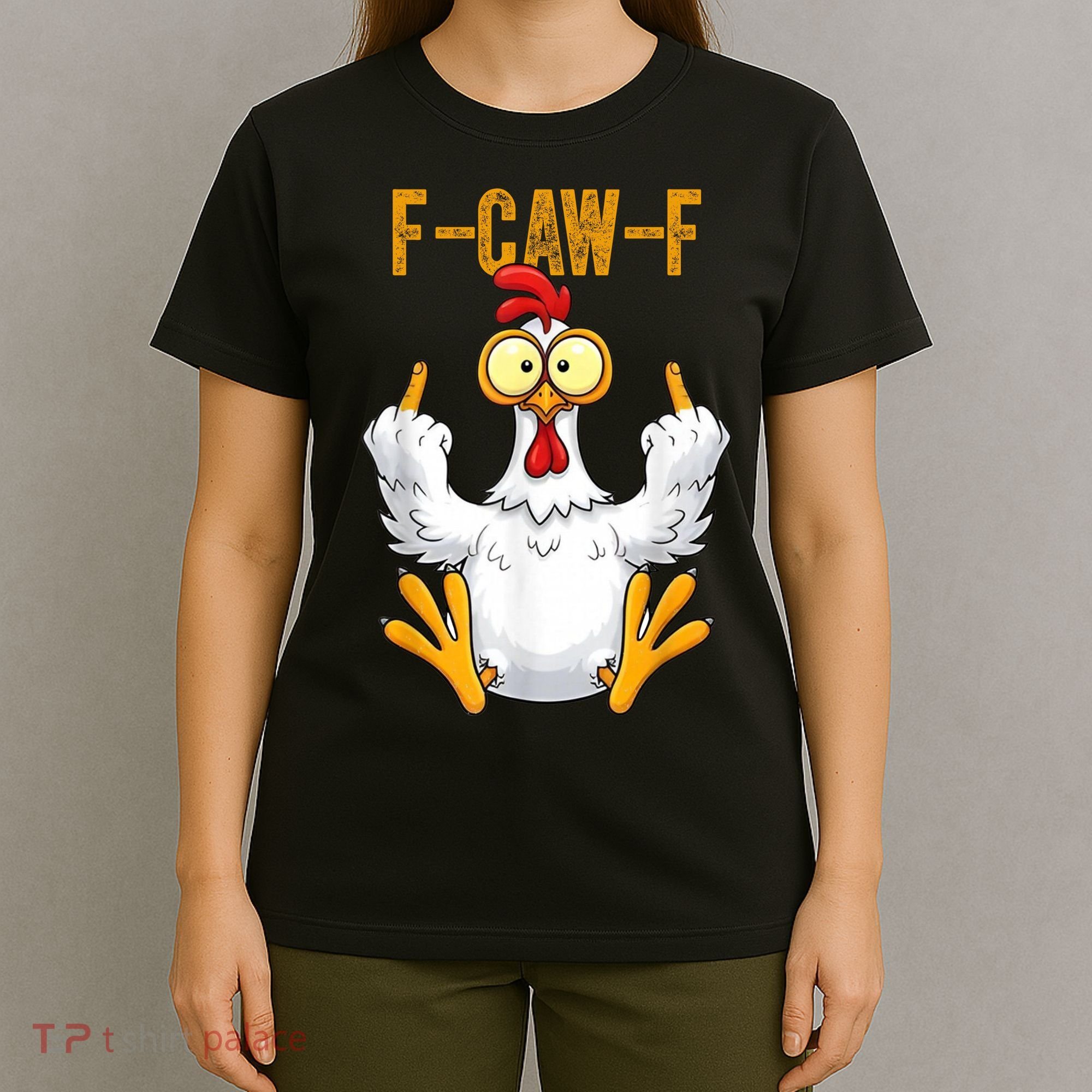 F-Caw-F Rooster Meme Middle Finger Chicken Funny T-Shirt