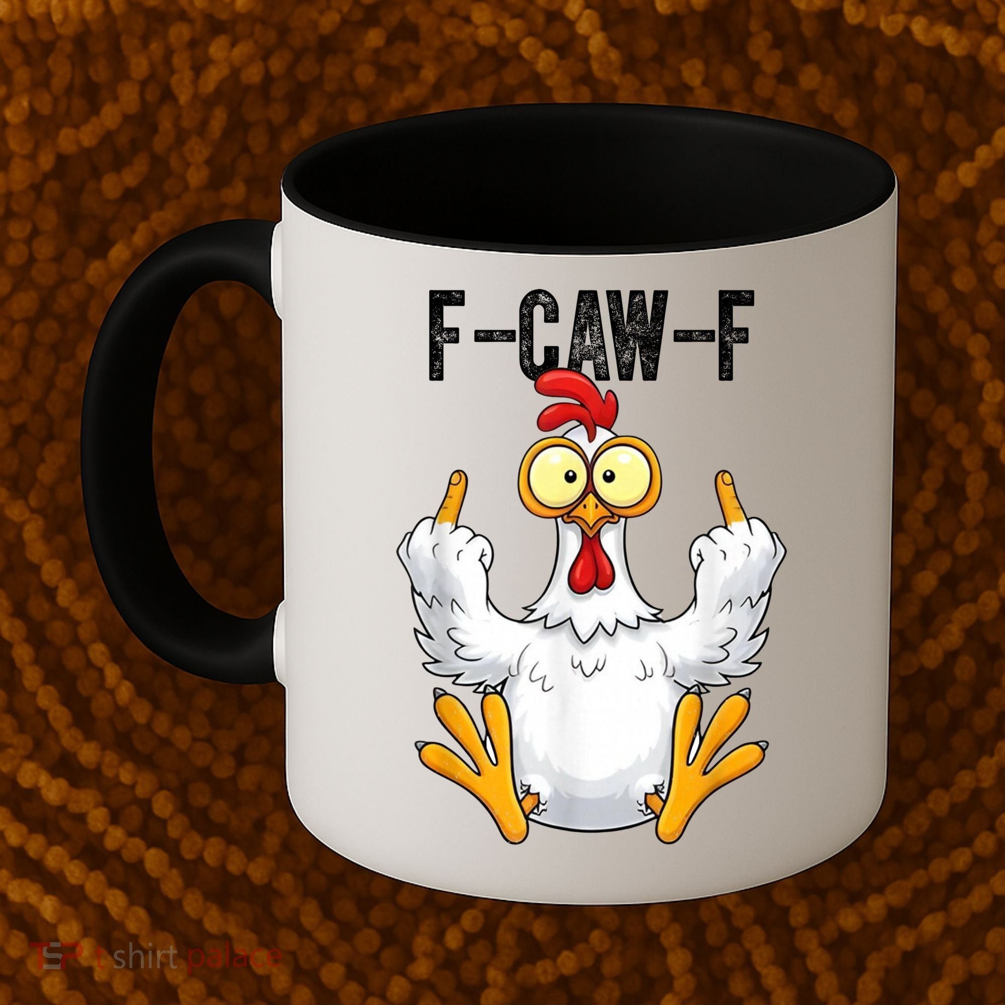 F-Caw-F Rooster Meme Middle Finger Chicken Funny Coffee Mug