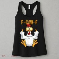F-Caw-F Rooster Meme Middle Finger Chicken Funny Women's Tank Top thumb 3