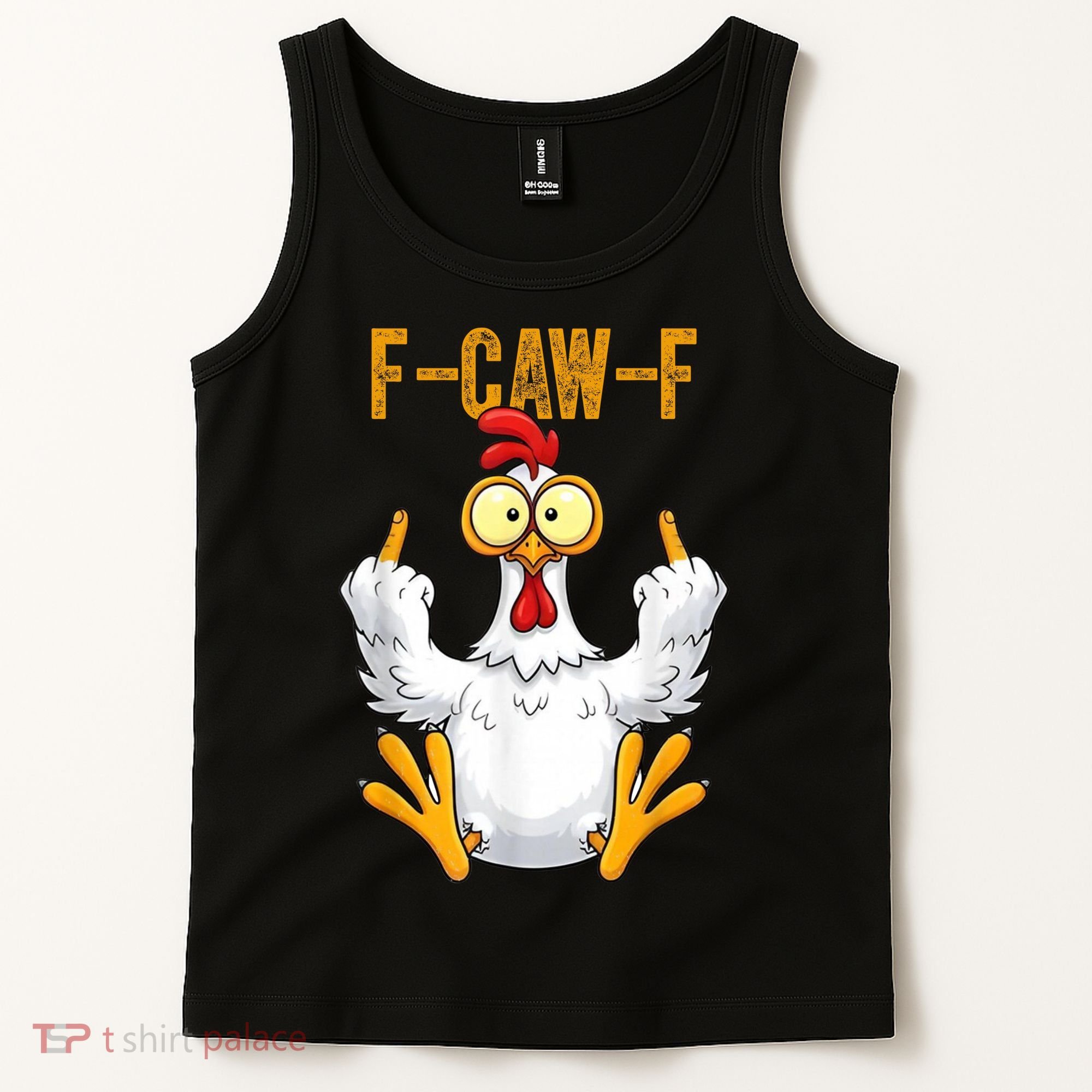F-Caw-F Rooster Meme Middle Finger Chicken Funny Tank Top