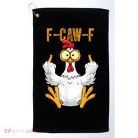 F-Caw-F Rooster Meme Middle Finger Chicken Funny Golf Towel thumb 0