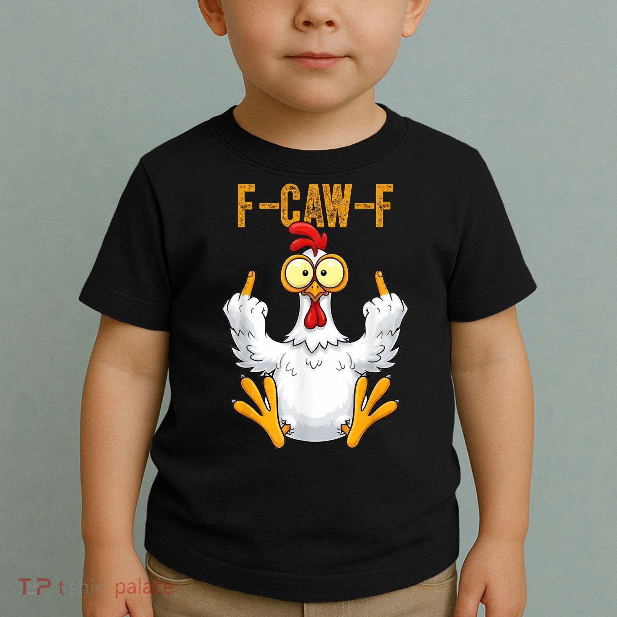 F-Caw-F Rooster Meme Middle Finger Chicken Funny Toddler T-Shirt