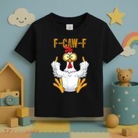 F-Caw-F Rooster Meme Middle Finger Chicken Funny Toddler T-Shirt thumb 3