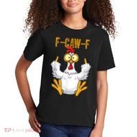 F-Caw-F Rooster Meme Middle Finger Chicken Funny Kids T-Shirt thumb 2