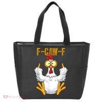 F-Caw-F Rooster Meme Middle Finger Chicken Funny Tote Bag thumb 0