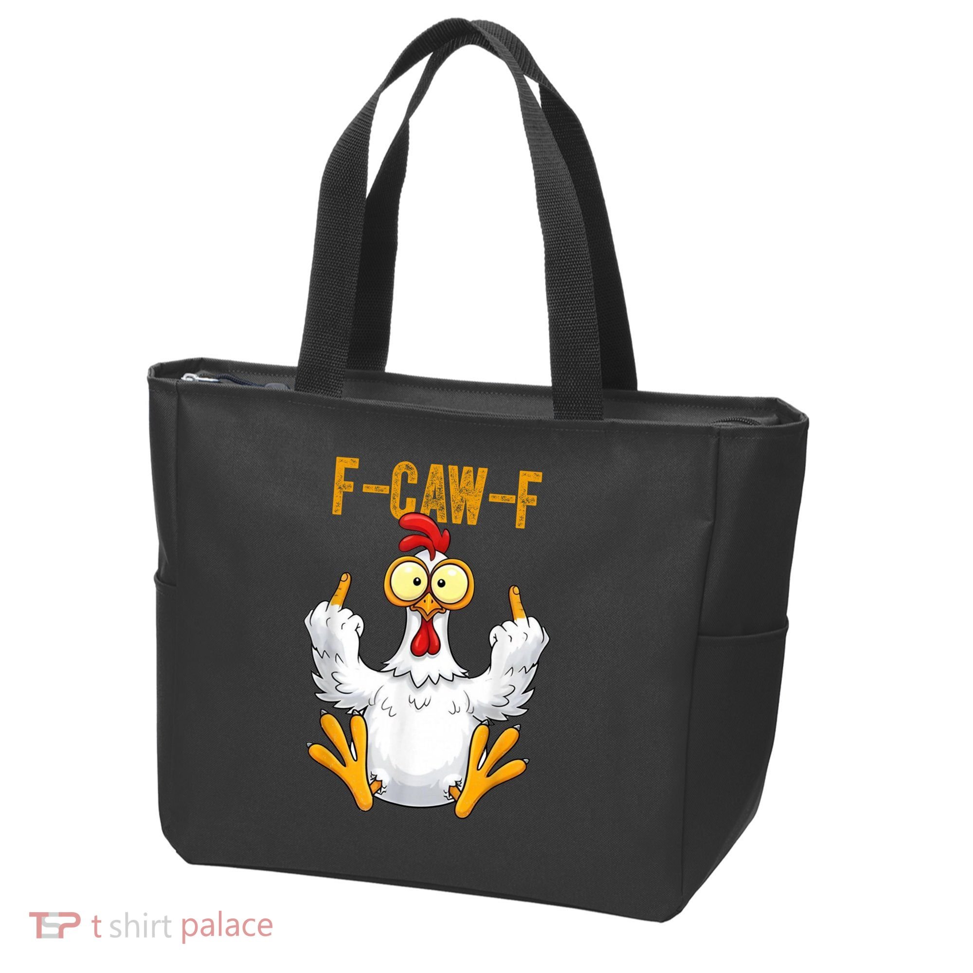 F-Caw-F Rooster Meme Middle Finger Chicken Funny Tote Bag