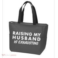 Funny Raising My Husband Is Exhausting Tote Bag thumb 3