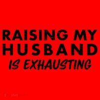Funny Raising My Husband Is Exhausting Santa Hat thumb 1