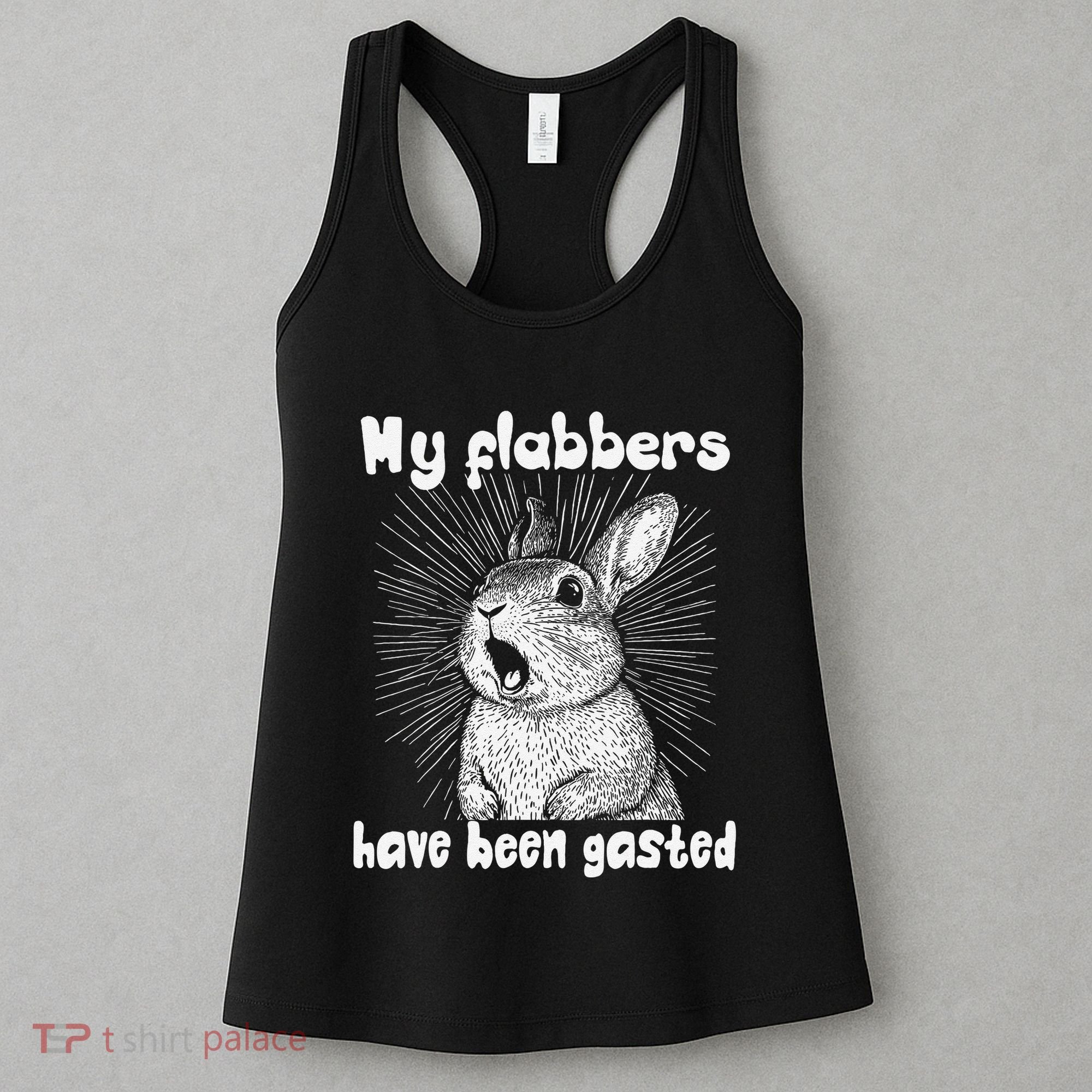 Funny Rabbit My Flabbers Have Been Gasted Retro Graphic Cute Women's Tank Top