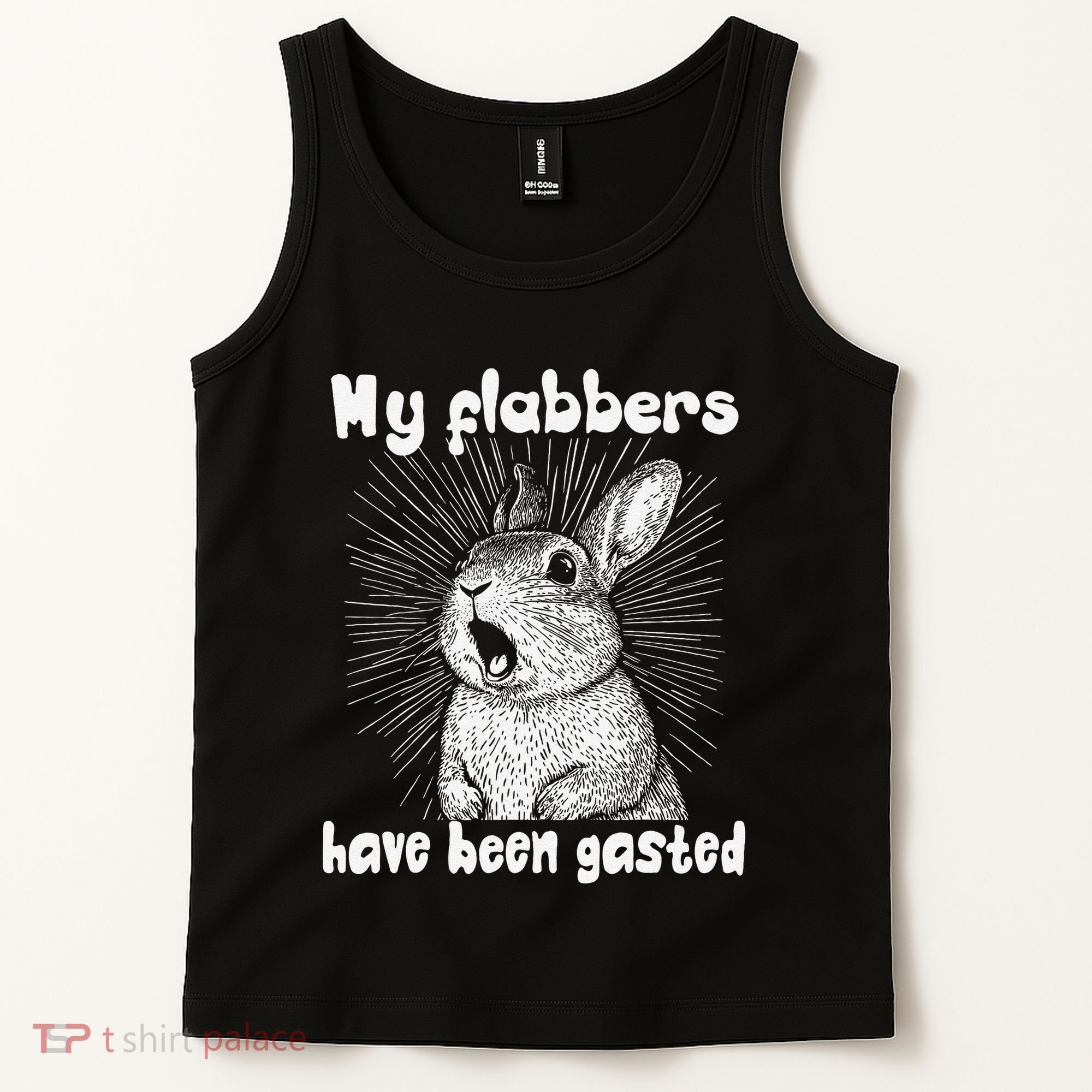 Funny Rabbit My Flabbers Have Been Gasted Retro Graphic Cute Tank Top