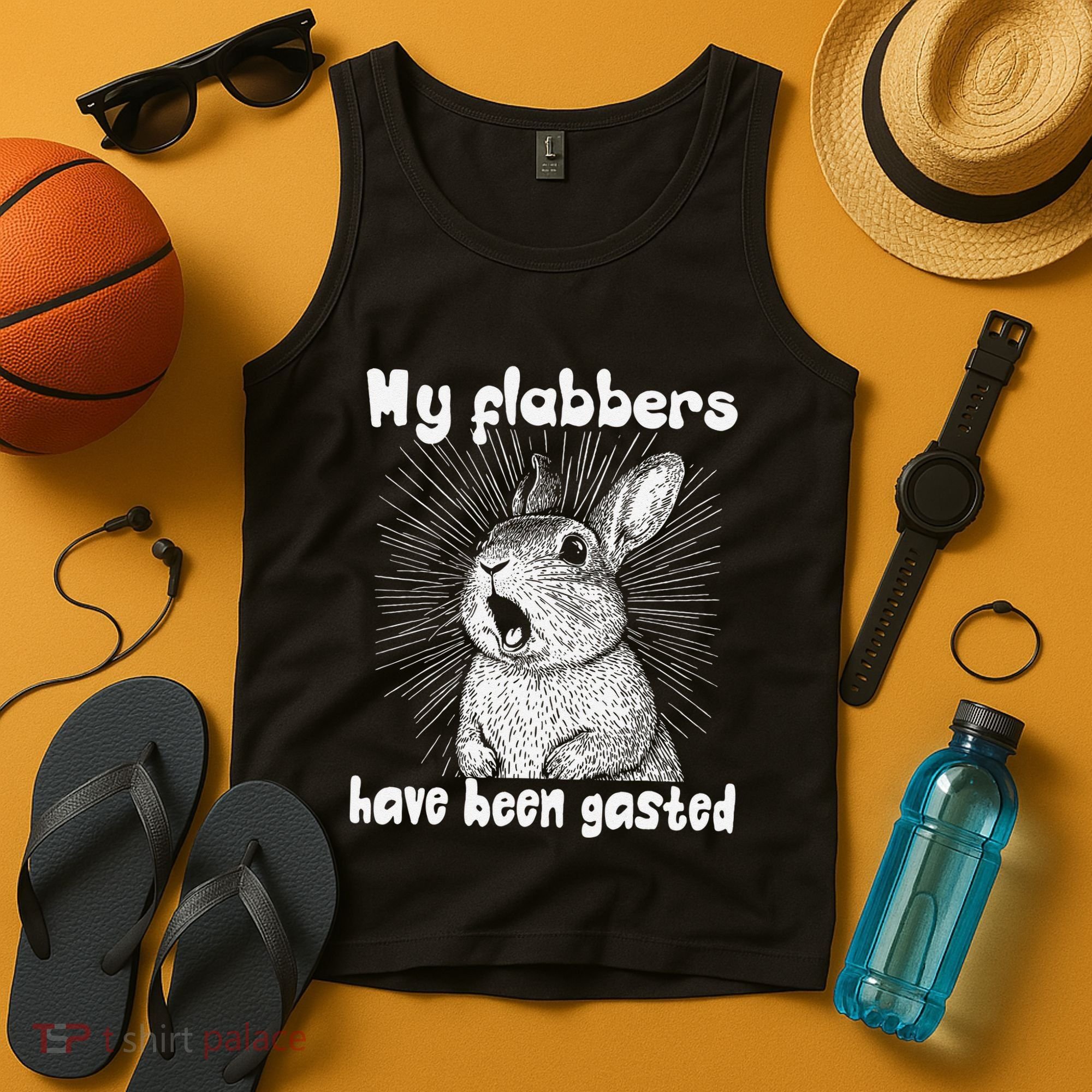 Funny Rabbit My Flabbers Have Been Gasted Retro Graphic Cute Tank Top