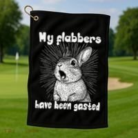 Funny Rabbit My Flabbers Have Been Gasted Retro Graphic Cute Golf Towel thumb 1