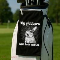 Funny Rabbit My Flabbers Have Been Gasted Retro Graphic Cute Golf Towel thumb 2