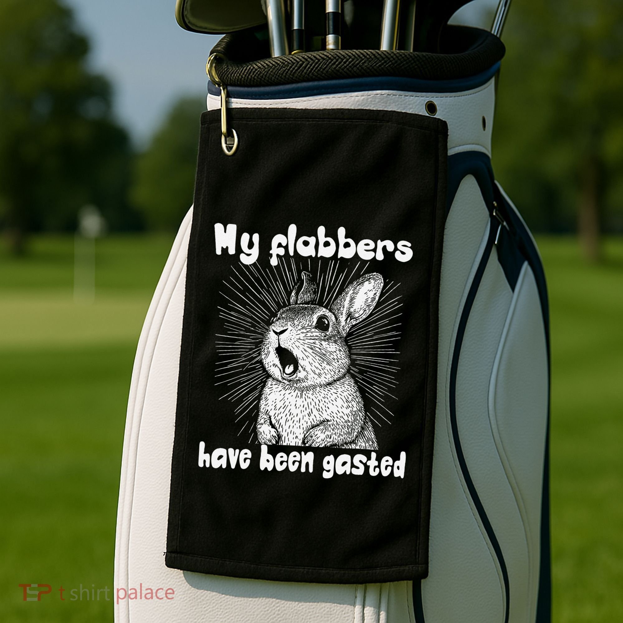 Funny Rabbit My Flabbers Have Been Gasted Retro Graphic Cute Golf Towel