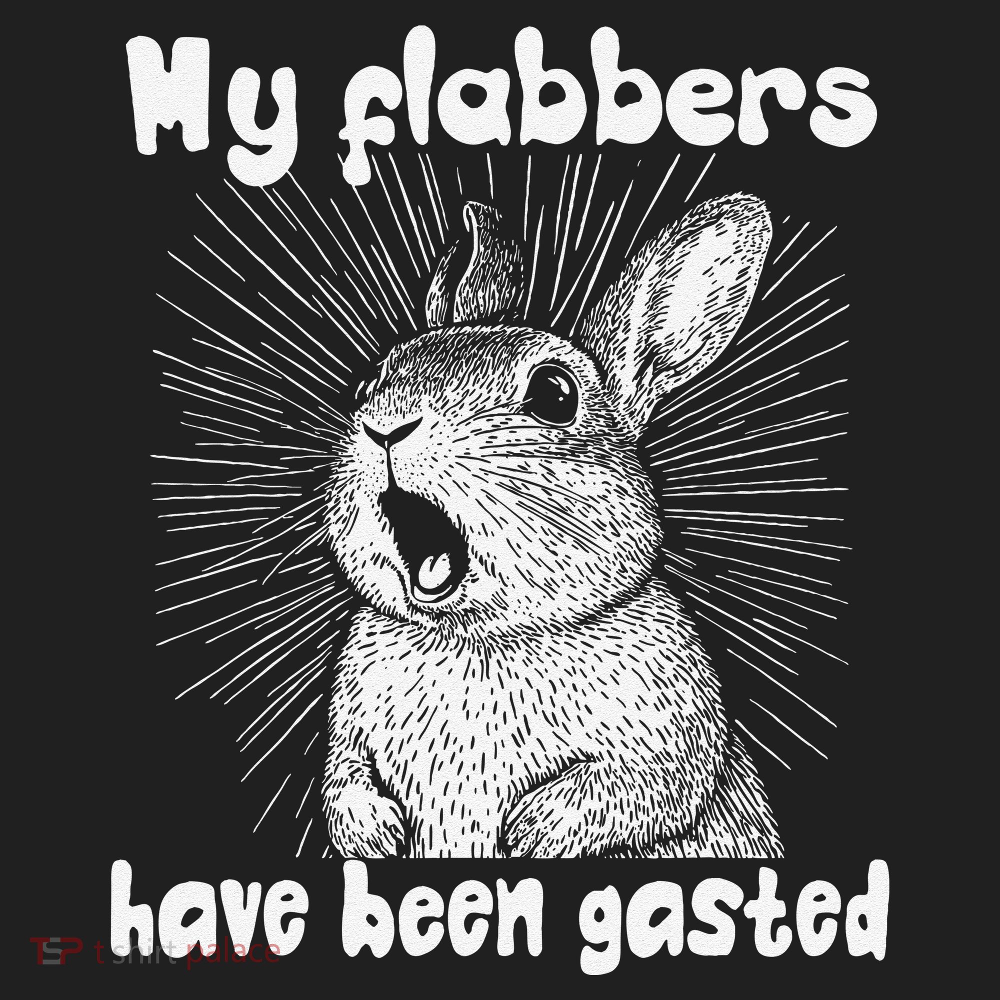 Funny Rabbit My Flabbers Have Been Gasted Retro Graphic Cute Golf Towel