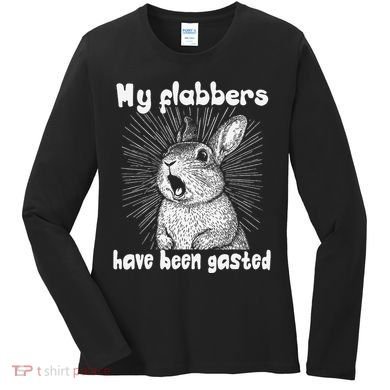 Funny Rabbit My Flabbers Have Been Gasted Retro Graphic Cute Women's Long Sleeve Shirt