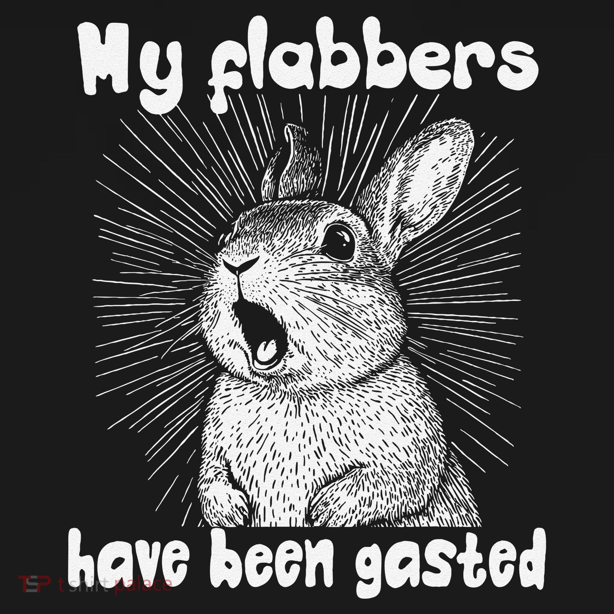 Funny Rabbit My Flabbers Have Been Gasted Retro Graphic Cute Women's Long Sleeve Shirt
