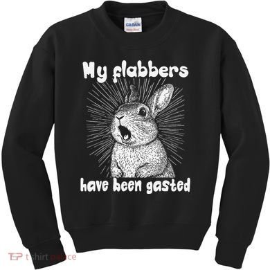 Funny Rabbit My Flabbers Have Been Gasted Retro Graphic Cute Kids Sweatshirt