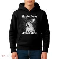 Funny Rabbit My Flabbers Have Been Gasted Retro Graphic Cute Kids Hoodie thumb 4