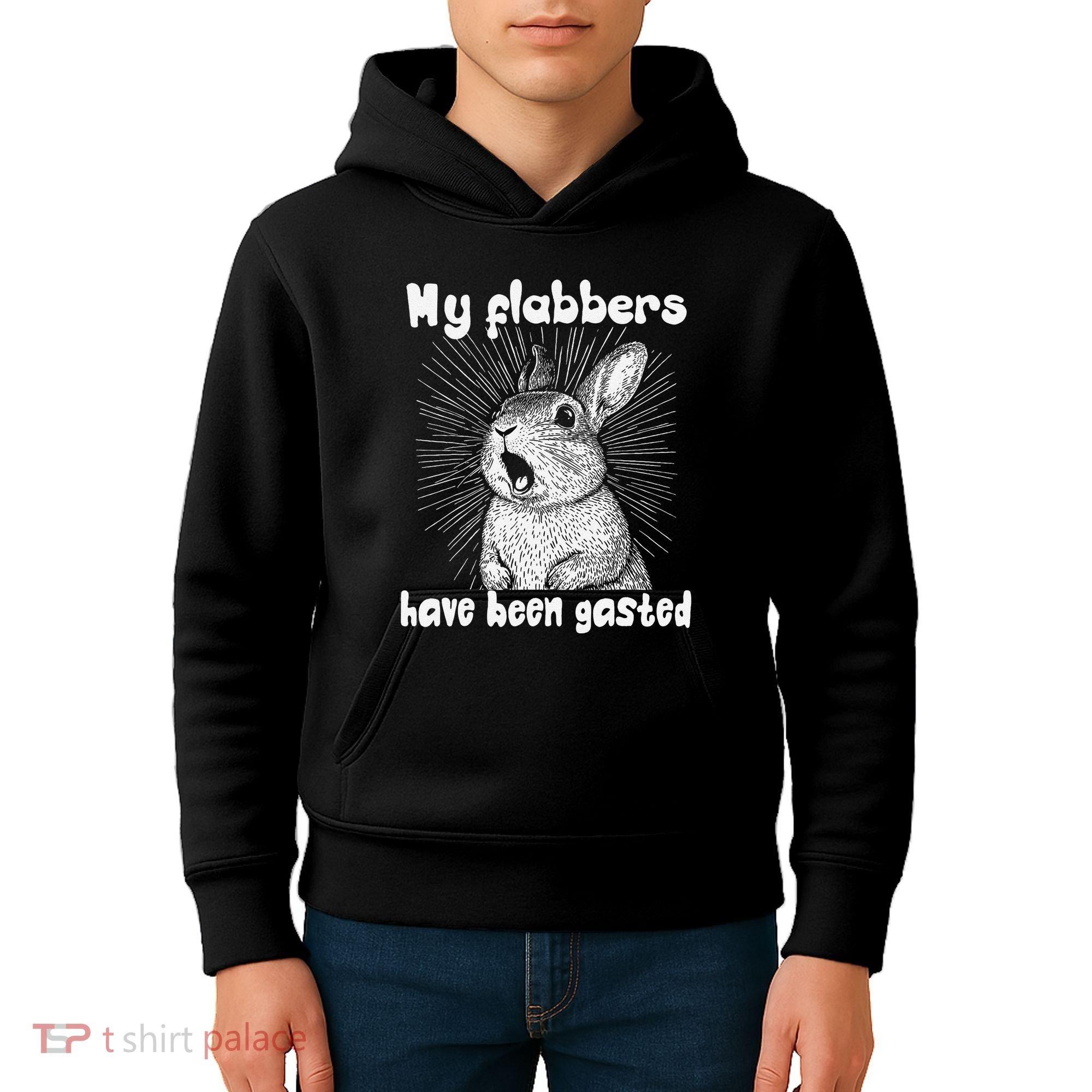 Funny Rabbit My Flabbers Have Been Gasted Retro Graphic Cute Kids Hoodie