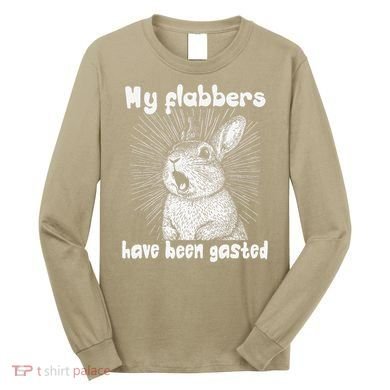 Funny Rabbit My Flabbers Have Been Gasted Retro Graphic Cute Long Sleeve Shirt
