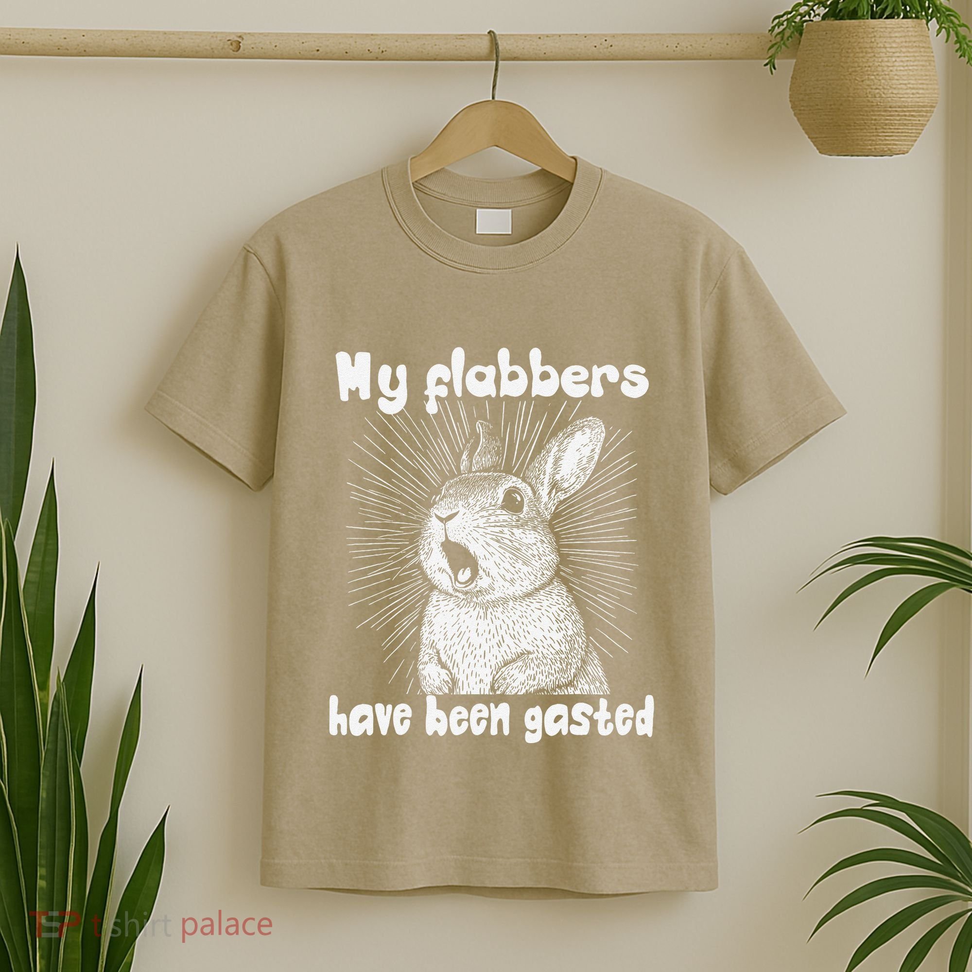 Funny Rabbit My Flabbers Have Been Gasted Retro Graphic Cute T-Shirt
