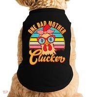 Funny Retro Mothers Day One Bad Mother Clucker Chicken Doggie Tank thumb 0