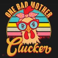 Funny Retro Mothers Day One Bad Mother Clucker Chicken Women's Hoodie thumb 2