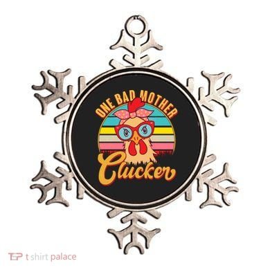 Funny Retro Mothers Day One Bad Mother Clucker Chicken Ornament