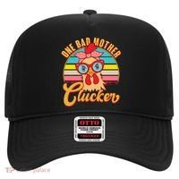 Funny Retro Mothers Day One Bad Mother Clucker Chicken Hat thumb 0