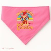 Funny Retro Mothers Day One Bad Mother Clucker Chicken USA-Made Doggie Bandana thumb 0