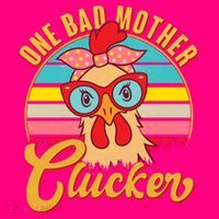 Funny Retro Mothers Day One Bad Mother Clucker Chicken Mousepad thumb 1