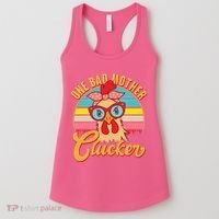 Funny Retro Mothers Day One Bad Mother Clucker Chicken Women's Tank Top thumb 0