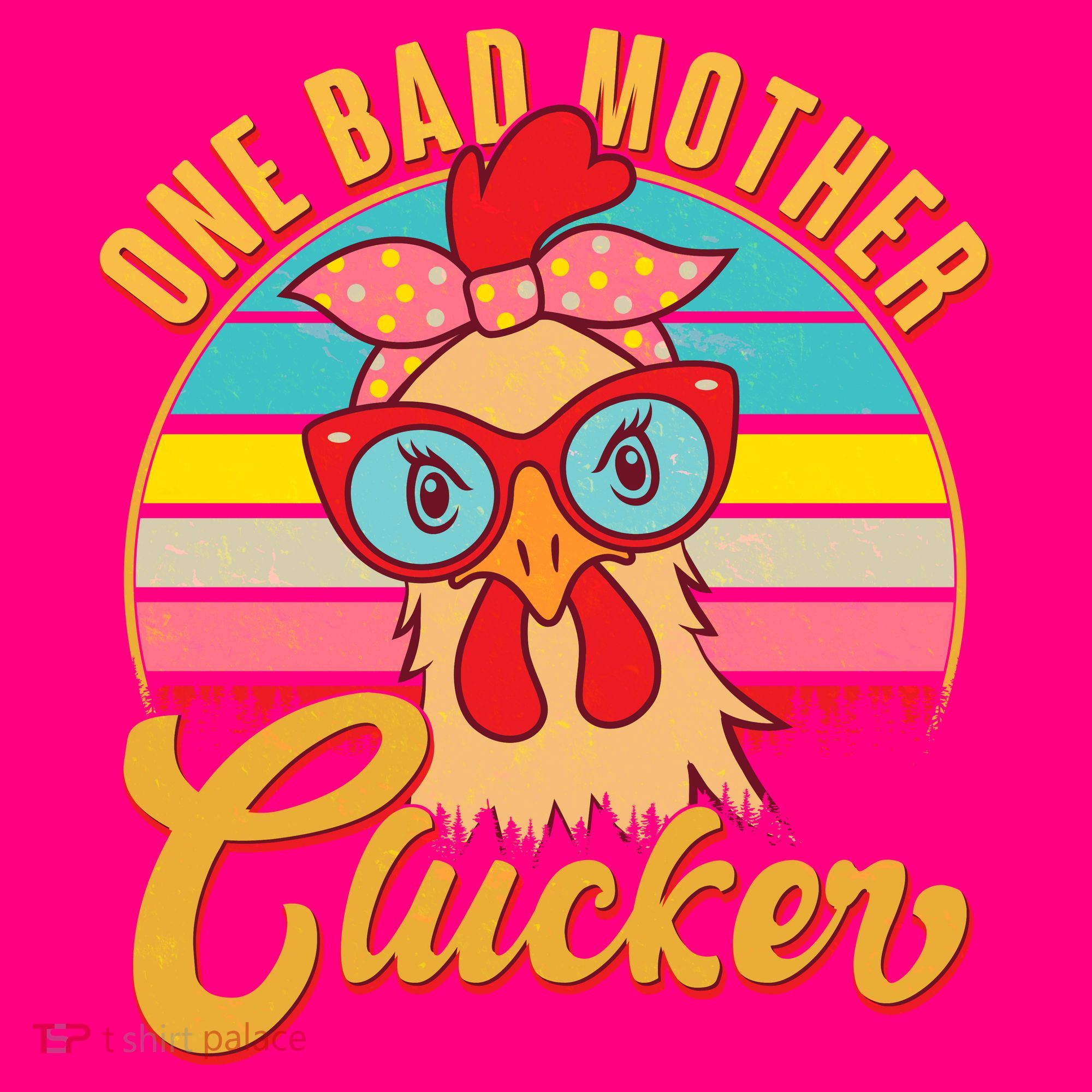 Funny Retro Mothers Day One Bad Mother Clucker Chicken Women's Tank Top