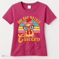 Funny Retro Mothers Day One Bad Mother Clucker Chicken Women's T-Shirt thumb 0