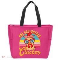 Funny Retro Mothers Day One Bad Mother Clucker Chicken Tote Bag thumb 0