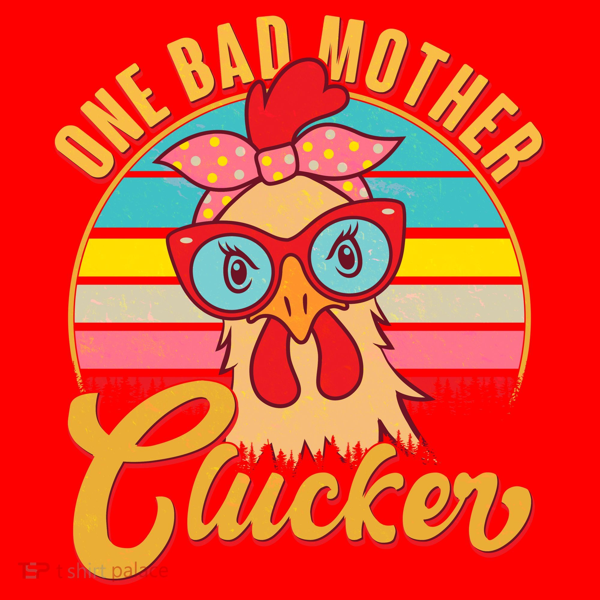 Funny Retro Mothers Day One Bad Mother Clucker Chicken Santa Hat