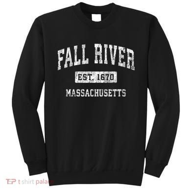 Fall River Massachusetts Ma Vintage Established Sports Sweatshirt
