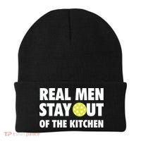 Funny Real Men Stay Out Of The Kitchen Pickleball Beanie thumb 0