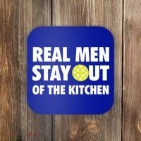 Funny Real Men Stay Out Of The Kitchen Pickleball Coaster thumb 0
