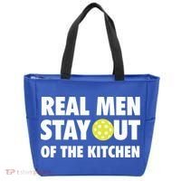 Funny Real Men Stay Out Of The Kitchen Pickleball Tote Bag thumb 0