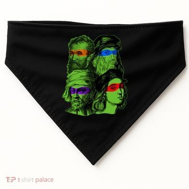 Funny Renaissance Ninja Painters USA-Made Doggie Bandana