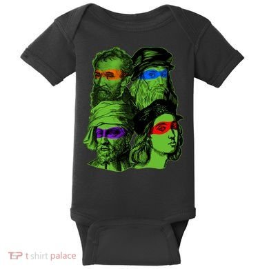 Funny Renaissance Ninja Painters Baby Bodysuit