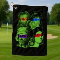 Funny Renaissance Ninja Painters Golf Towel thumb 1
