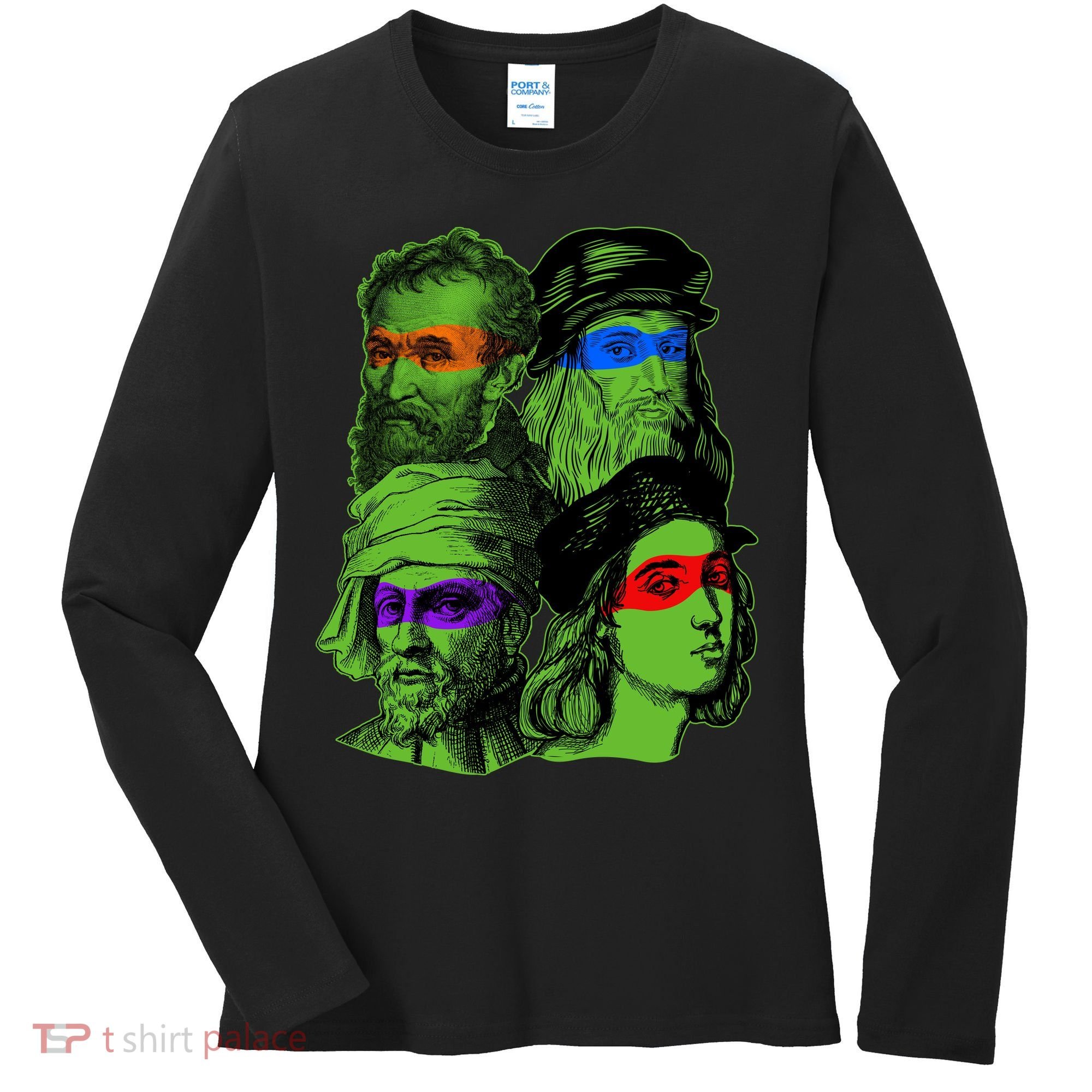 Funny Renaissance Ninja Painters Women's Long Sleeve Shirt