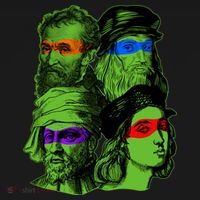 Funny Renaissance Ninja Painters Kids T-Shirt thumb 4