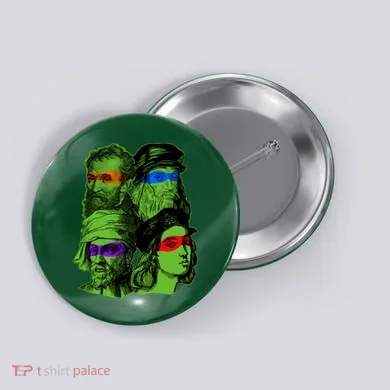 Funny Renaissance Ninja Painters Button